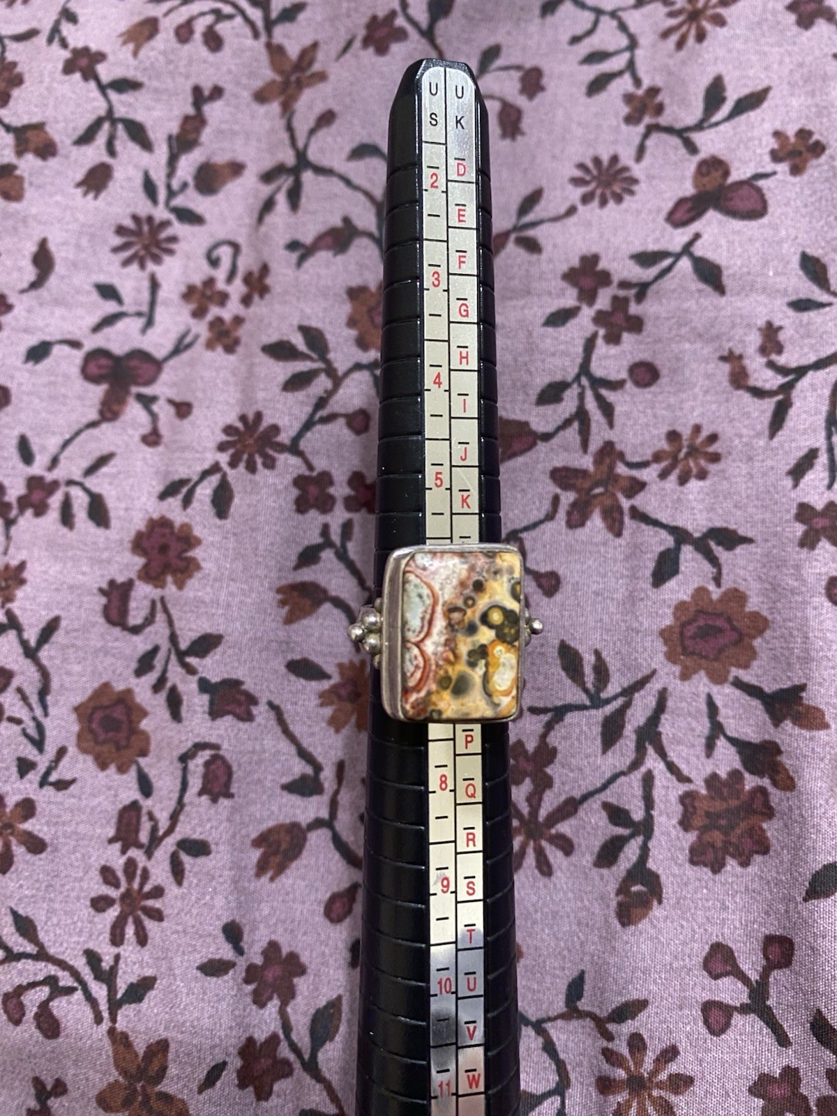 Handcrafted Jasper Multicolor Statement Ring 925 … - image 1