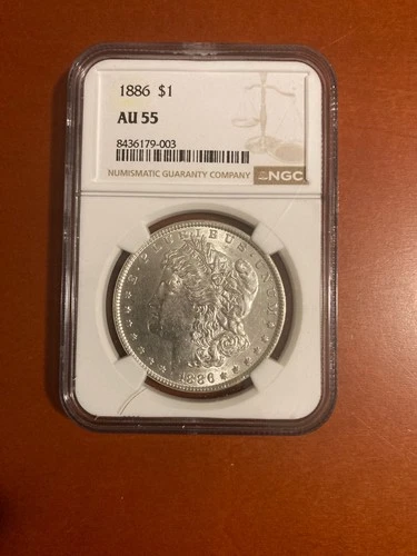 1886 $1 Morgan Silver Dollar NGC AU 55