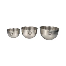 Revere Ware Stainless Steel Mixing Bowls Set of 3 with Ring Handles Mid Century