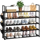 Long Shoe Rack - 5 Tier Shoe Organizer for Closet, Entryway, Garage - Stackable