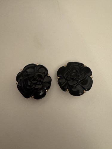 Landau BlackRoses EarringsPre-Owned • Landau