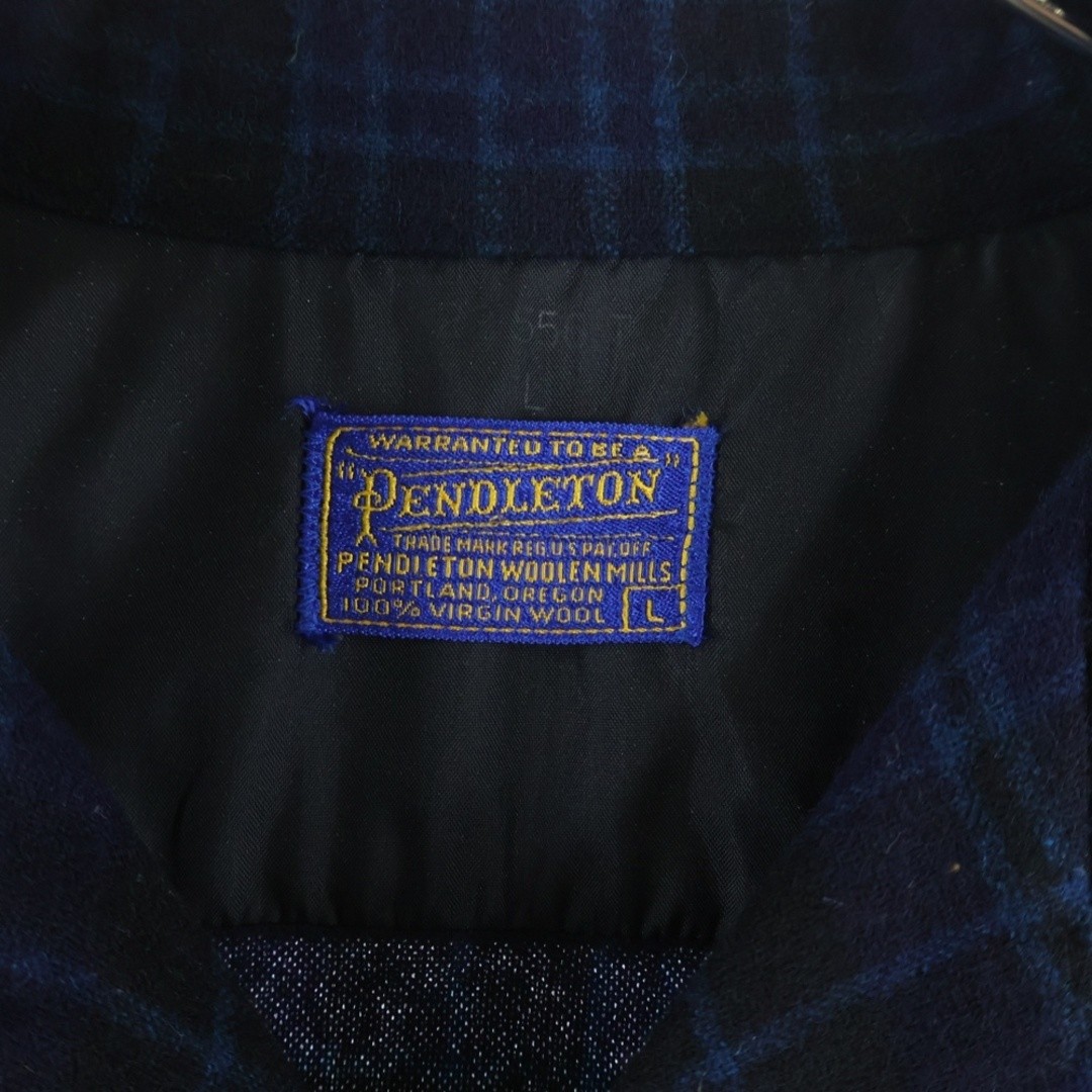 PENDLETON 50S VINTAGE CHECKED WOOL OPEN COLLAR LO… - image 8