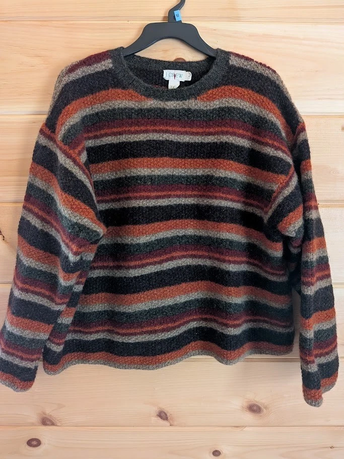Vintage J. Crew Oarsman Unisex Wool Striped Sweater L Classic Preppy Old Money - Image 3 of 4