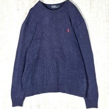 Polo Ralph Lauren Crew Neck Sweater Navy Red Pony Used