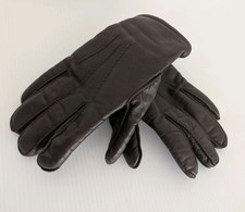 Vintage Fownes Genuine Leather Gloves Brown Insulated Acrylic Pile Lined Size M