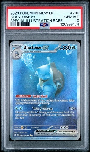 2023 POKEMON MEW EN-151 SPECIAL ILLUSTRATION RARE #200 BLASTOISE EX PSA 10
