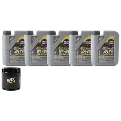 5L Liqui Moly Top Tec 4110 5W-40 Wix Engine Oil Change Kit for 9000 2.3 L4 FWD
