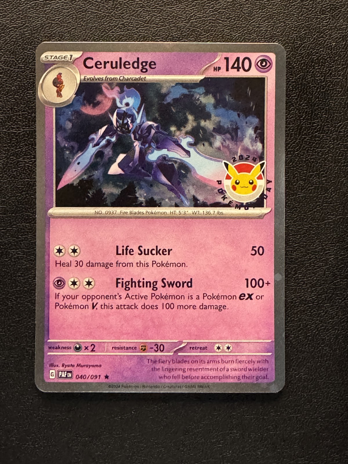 Ceruledge [Pokemon Day] 40/91 Paldean Fates Rare NM