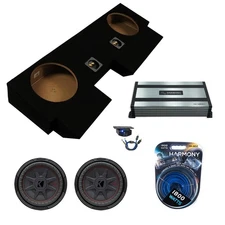 10" Subwoofer 2Ohm w/ Class D Mono Sub Amp with Bass Remote and Dual Sub Box