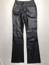 90s WILSONS Maxima Leather Pants Women 8 28x34 Black Boot Cut Lined Vintage