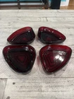Set Of 4 Vintage Anchor Hocking MANHATTAN RUBY RED Glass RELISH TRAY INSERTS