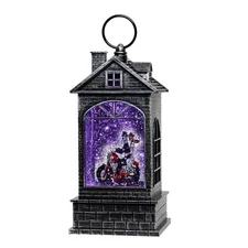 Halloween Snow Globe Lantern with Skull - Ghost Projection Water Lantern with...