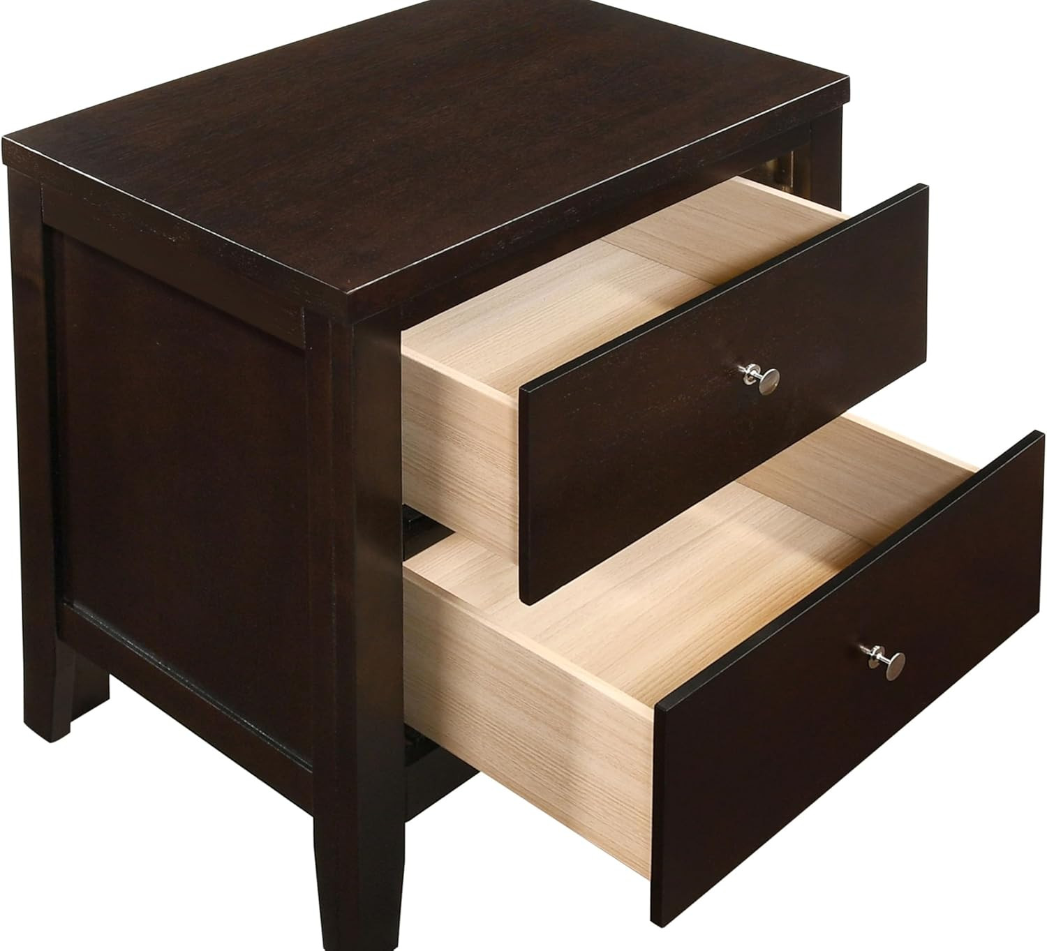 Contemporary 2-Drawer Nightstand in Cappuccino - Coaster Home Furnishings
