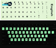 2PCS Pack Universal English Keyboard Stickers Glow in the Dark Keyboard Letters