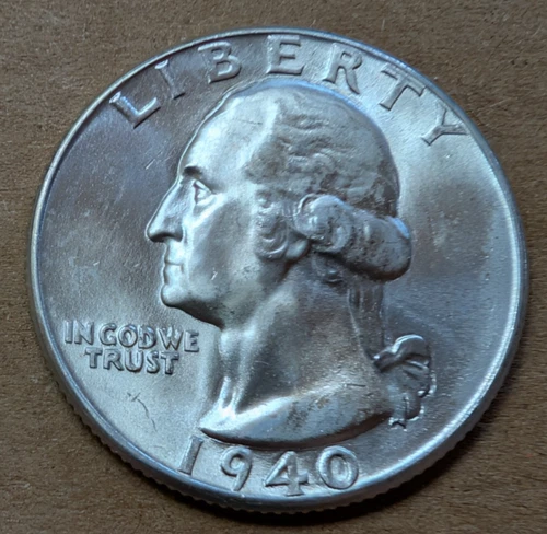 1940 Silver Washington Quarter-Choice  BU ++++ Lustrous
