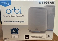 NETGEAR Orbi AX3000 Tri-Band Mesh Smart WiFi 6 Router+Satellite/Extender ~SEALED