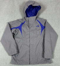 The North Face Girls HyVent Rain Jacket Large 14/16 Gray  Purple - AS IS