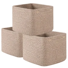 9”x9”x7” Storage Cubes, Cotton Rope Woven Baskets for Organizing, Cube Storag...