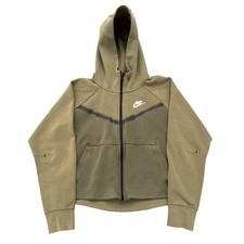 Nike Tech Fleece Crop Full Zip Hoodie Women's Olive Green Size Small Athleisure