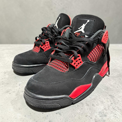 Jordan Air Jordan 4 Retro  Red Thunder  Black/Red Men s Lace Up Mid CT8527-016