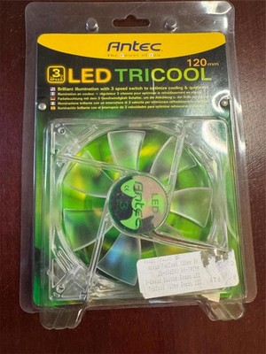 ANTEC TRICOOL 3 SPEED 120MM FAN LED GREEN COLOR 2000RPM 79CFM 4PIN/3PIN NEW