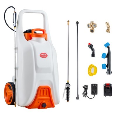 VEVOR 13.1Gal Battery Powered Sprayer with Cart Wheeled 0-80 PSI Weed Sprayer