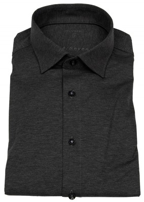 OLYMP Hemd Level 5 Body Fit 24/7 Flex Jersey anthrazit