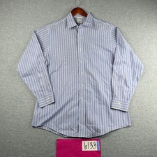 Brooks Brothers Shirt 16.5 Blue Striped Casual Button Up Long Sleeve Mens