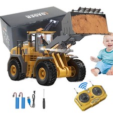 Bagger Spielzeug Ferngesteuert mit Schaufel RC Baufahrzeug LED Licht und Sound