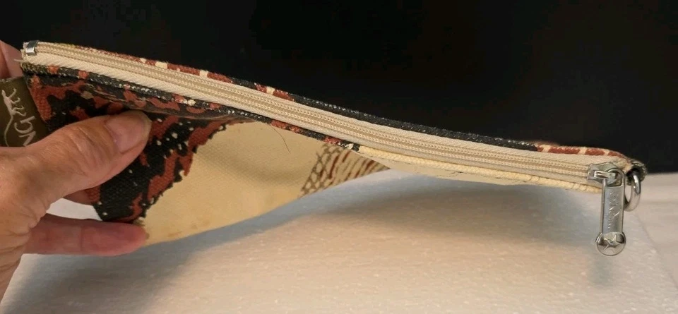 Kipling Creativity XL Abtract Pouch Polyamide Brown Black White Elements Zipper - Image 4 of 4