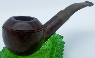 Vintage Charatan's Make Authentic 322DC Bent Rhodesian Estate Briar Pipe CP Stem