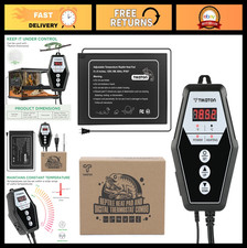 Reptile Heating Pad  Digital Thermostat Set - Under Tank Heater for 10-40 Gallo
