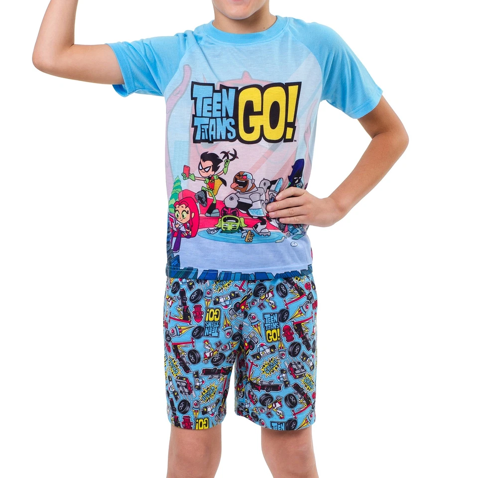 Teen Titans Go! Juego de pijama corto Big Boys Chill de 2 piezas Foto 3 de 4