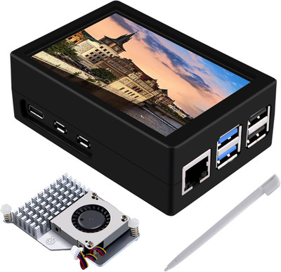 Geeekpi 3.5 Inch HDMI Touch Screen with Case for Raspberry Pi 5, 320X480 Monitor