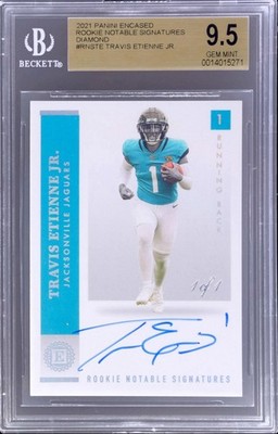 2021 Panini Encased Travis Etienne Rookie On Card Auto BGS 9.5 Diamond TRUE 1/1