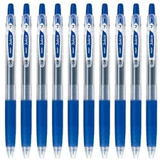 Pilot Juice 07 Blue Gel Ink Pen Set of 10 Fine Point 0.7mm Rubber Grip