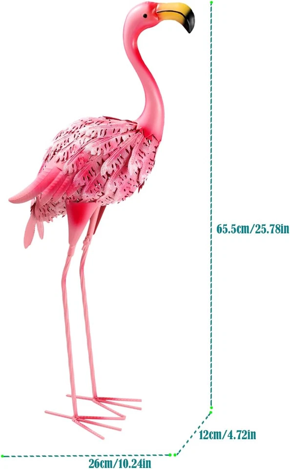 Garden Statues Flamingo Sculptures Metal Yard Art, Pink Bird Art Outdoor Backyar - image 3 of 4