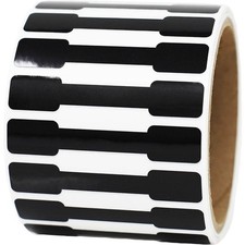 Black Blank Tamper Evident Labels 0.5 x 2.75 Inch 500 Total Clear Stickers - ...