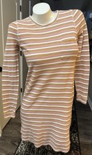 Madewell T-Shirt Dress Sz XXS XS Long Sleeve Striped Chest Pocket Boho Cotton
