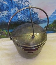 Thermos Grand Glass Silver Plate Ice Bucket Bar-ware Cart Hinged Lid by Crescent