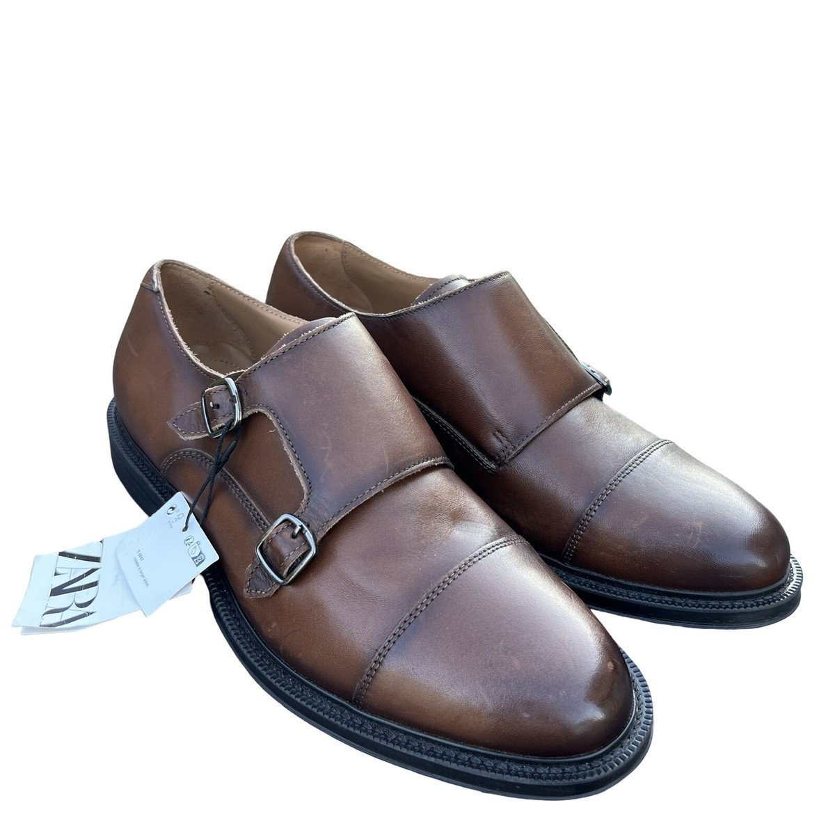 Zara Man Brown Suede Monk Buckle Boot Chocolate Suede Calf Leather Boots Triple Monk strap Chelsea  main image 3