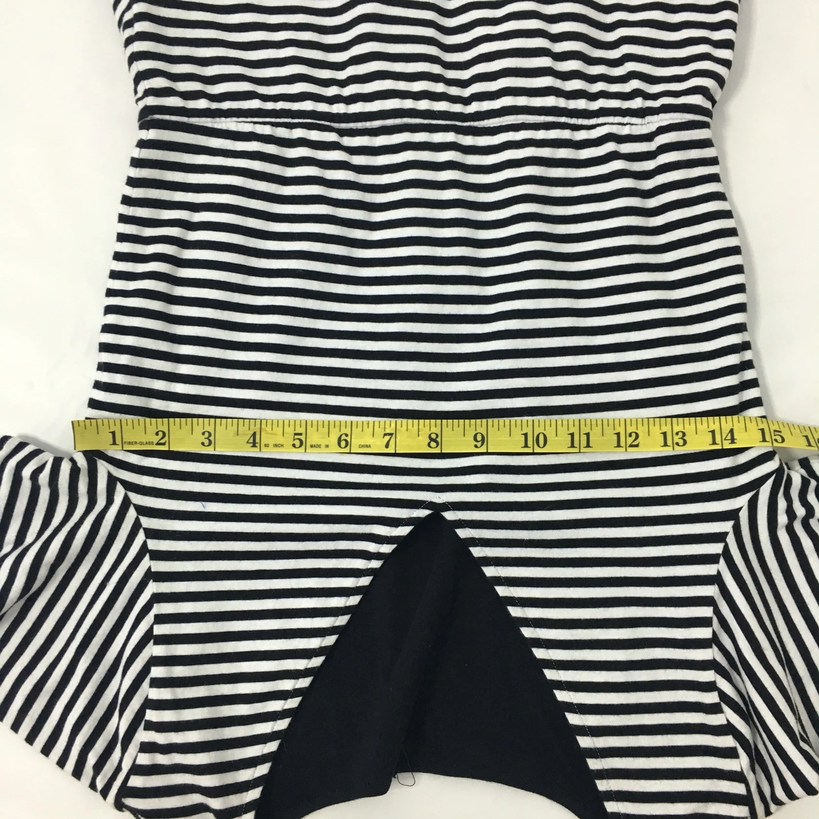 Abito da pattinatore Kate Spade sabato XS nero bianco a righe