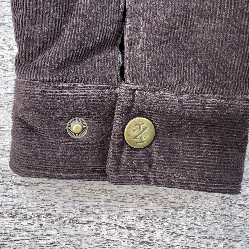 Izod Men's Corduroy Jacket Lightweight Fleece Lined Snap Up Pockets Brown Sz M - Image 4 of 4
