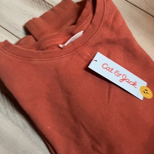 NWT Cat & Jack Rust Distressed Sweatshirt Kids L 🔥💥(lulu Dup) - Picture 9 of 9