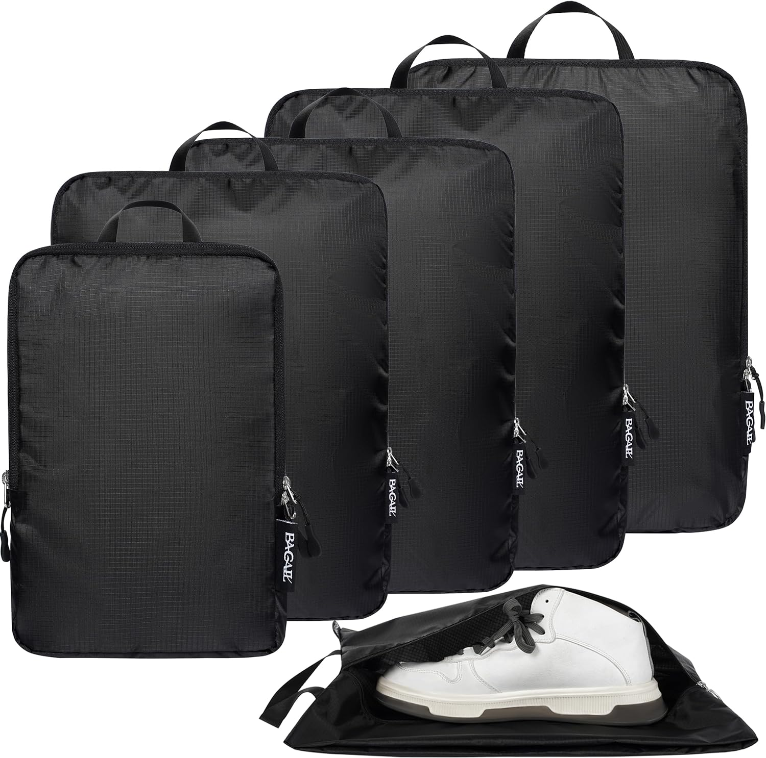 6 Set Ultralight Compression Packing Cubes Packing Organizer with Shoe Bag for T
