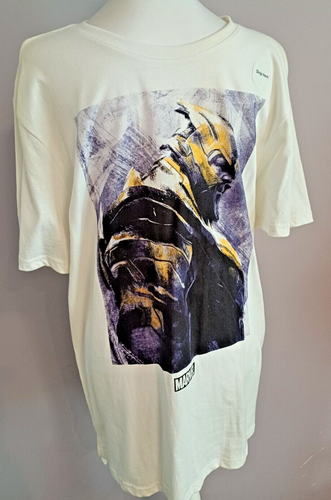 T-shirt Vintage Marvel Avengers - Taille M, 100% Coton, Couleur Beige Clair (occasion, Très Bon état)