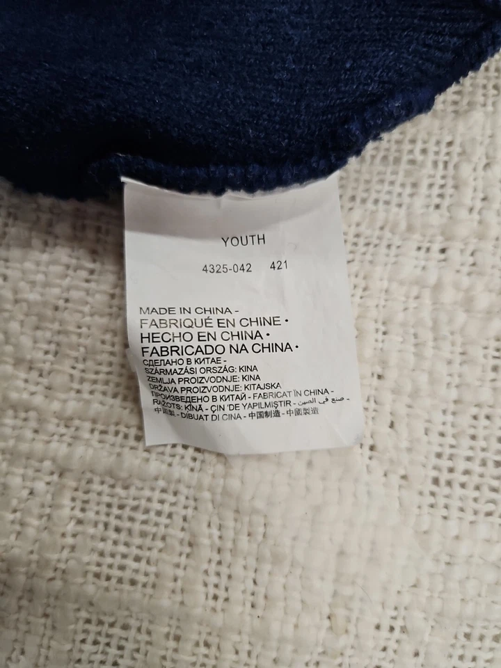 Gorro Hurley Niños Jóvenes Dientes de Tiburón Boca Tejido Azul Blanco Bordado Logo Foto 4 de 4