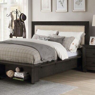 QUEEN BED W/STORAGE BOOKCASE FOOTBOARD