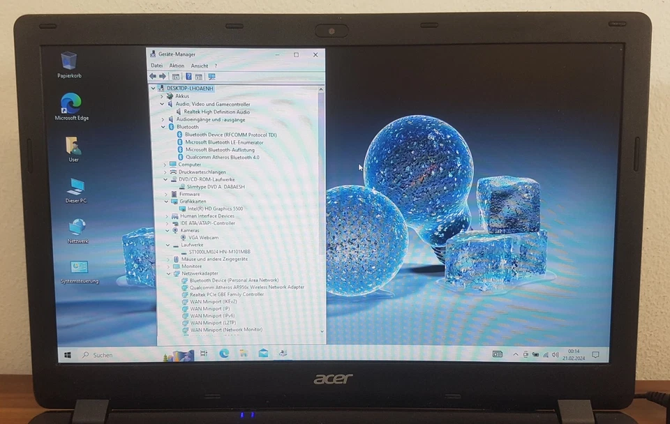 15,6" Acer Aspire MM15 i3 5.Gen 8GB Ram 1000GB Webcam Wlan DVDRW Schwarz - Bild 4 von 4