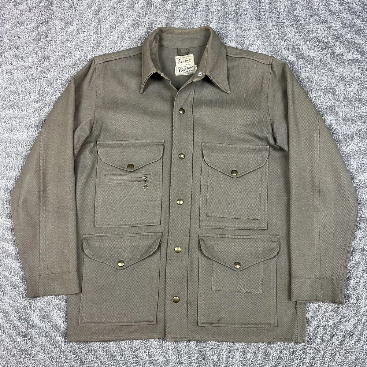 Vintage 50's Penneys Hunting Jacket All Wool Whipcord Men's Size XL  Gravenette